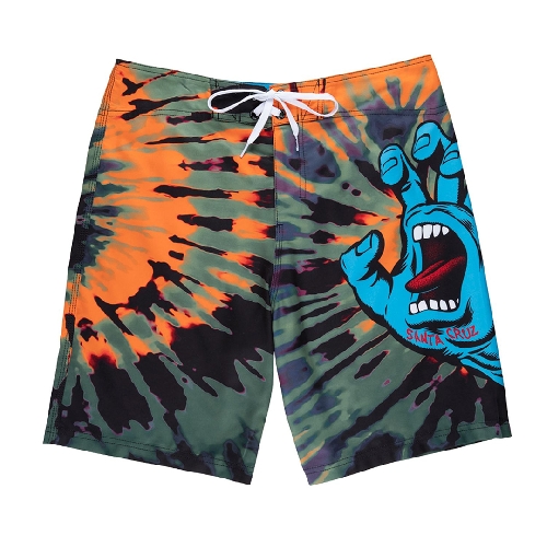 SANTA CRUZ SCREAMING HAND SWIM SHORT Black Orange Green