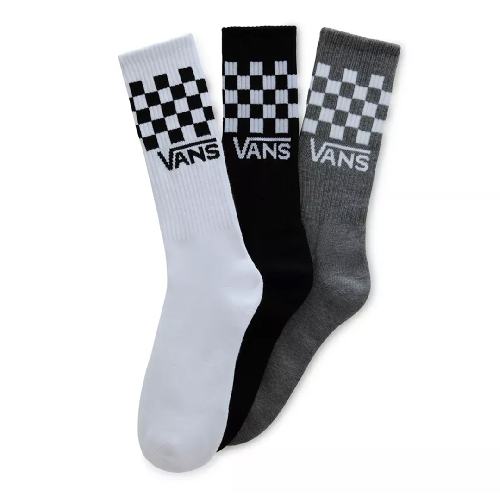 VANS CLASSIC CHECK CREW PACK SOCKS black white grey