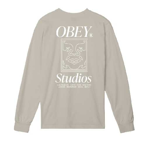 OBEY STUDIOS ICON LS TEE Silver grey
