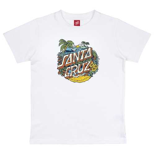 SANTA CRUZ YOUTH ALOHA DOT FRONT TEE White