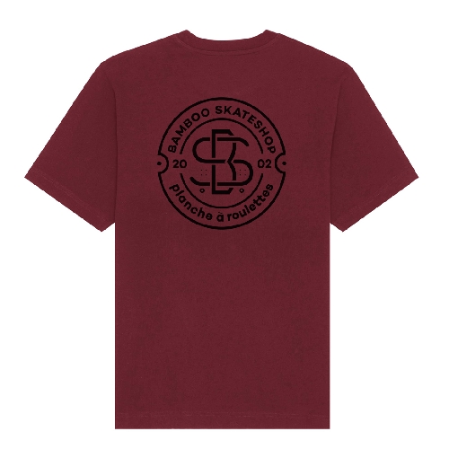 BAMBOO ROUND LOGO TEE burgundy