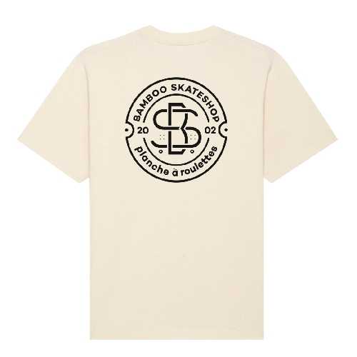 BAMBOO ROUND LOGO TEE natural raw