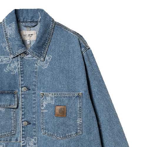 CARHARTT WIP STAMP JACKET Stamp Print Blue bleached