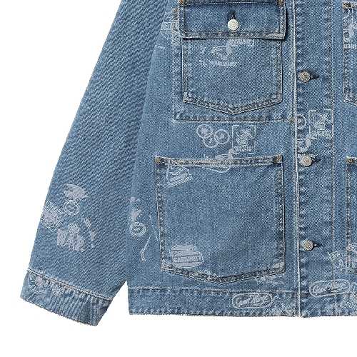 CARHARTT WIP STAMP JACKET Stamp Print Blue bleached