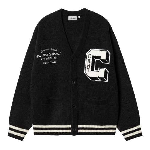 CARHARTT WIP BROWN DUCKS CARDIGAN Black Wax