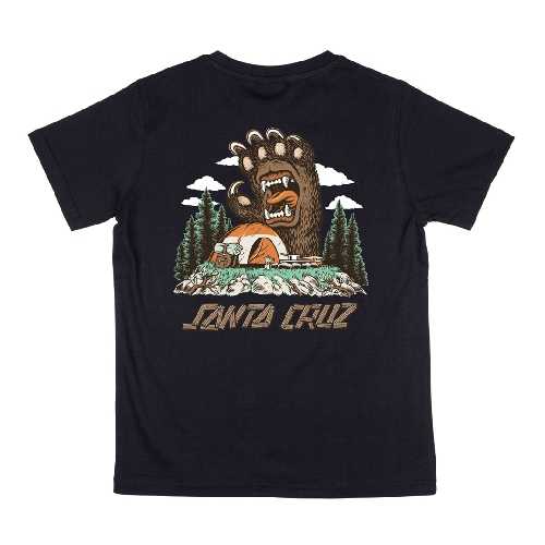 SANTA CRUZ YOUTH SCREAMING GRIZZLY TEE Black
