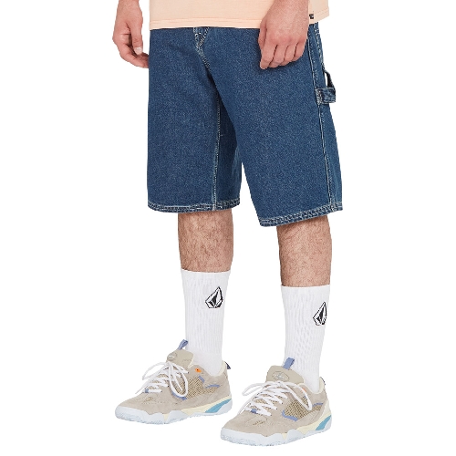 VOLCOM LABORED DENIM UTILITY SHORT Indigo Ridge Wash