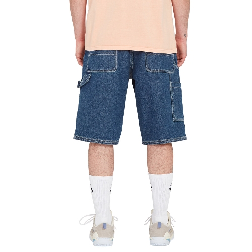 VOLCOM LABORED DENIM UTILITY SHORT Indigo Ridge Wash