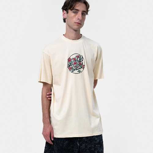 SANTA CRUZ FLASH STACKED DOT FRONT TEE Blond Wood