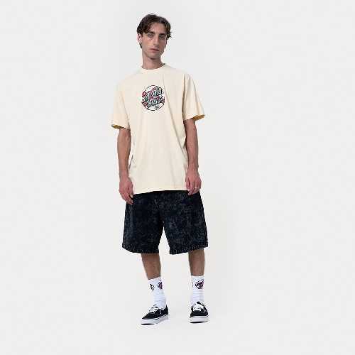 SANTA CRUZ FLASH STACKED DOT FRONT TEE Blond Wood