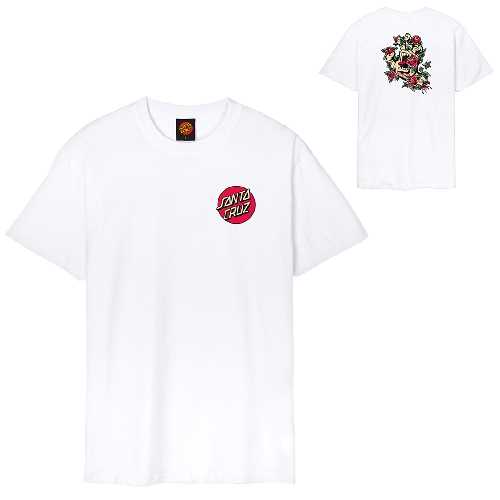 SANTA CRUZ SCREAMING ROSE FLASH TSHIRT White