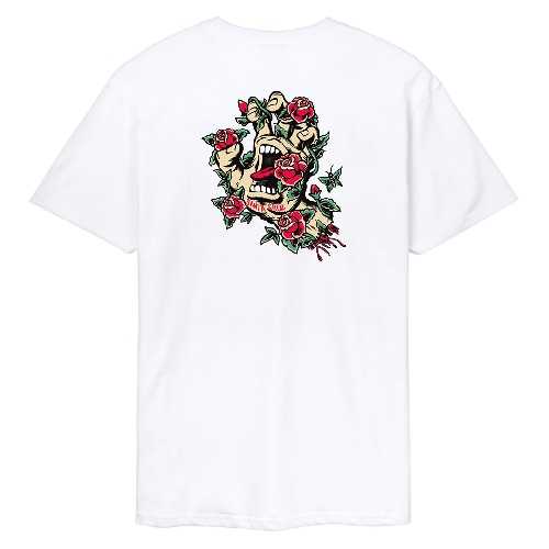 SANTA CRUZ SCREAMING ROSE FLASH TSHIRT White