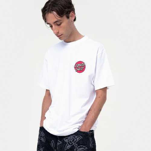 SANTA CRUZ SCREAMING ROSE FLASH TSHIRT White