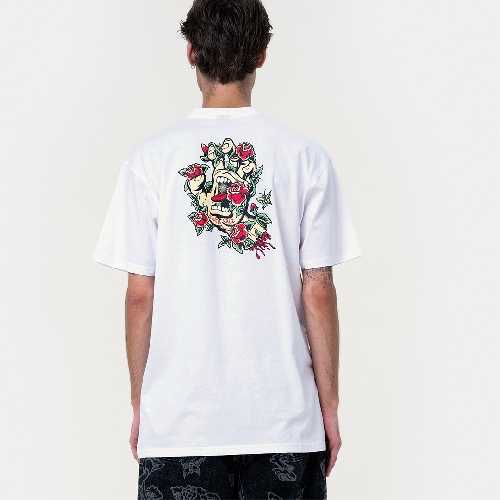 SANTA CRUZ SCREAMING ROSE FLASH TSHIRT White