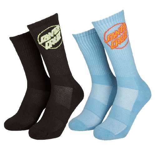 SANTA CRUZ PARTIAL DOT SOCK 2 PACK Pacific Blue Black