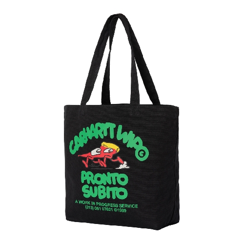 CARHARTT WIP CANVAS GRAPHIC TOTE PRONTO PRINT Black