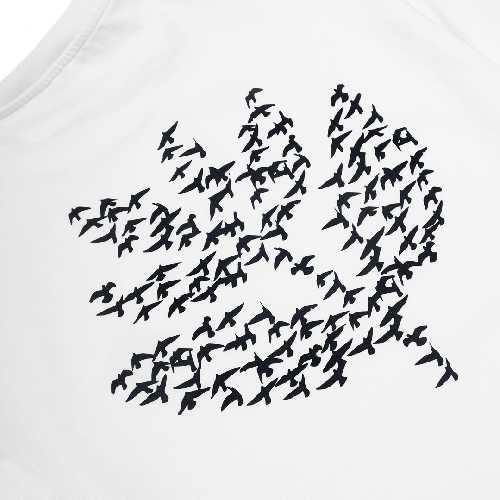 MAGENTA MIGRATION TEE white