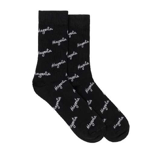 MAGENTA SCRIPT LIGHT SOCKS black
