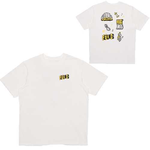 AND FEELINGS PATCHWORK SS TEE White