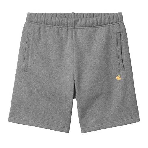 CARHARTT WIP CHASE SWEAT SHORT dark grey heather gold