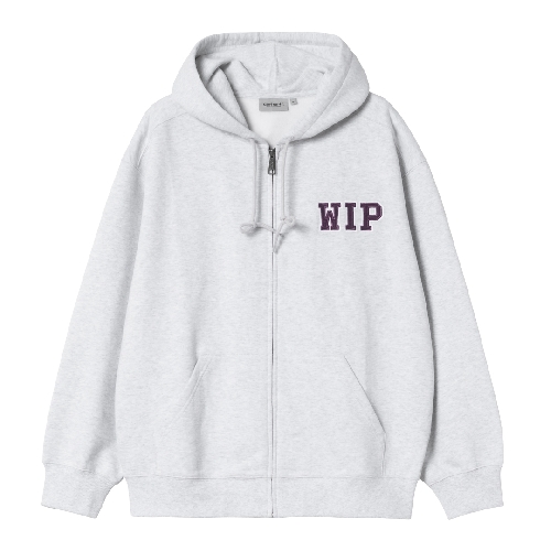 CARHARTT WIP HOODED MINI WIP SWEAT JACKET Ash Heather stone washed