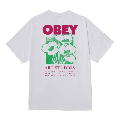OBEY ART STUDIO FLOWERS TEE White