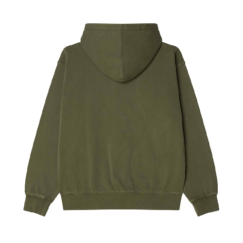 OBEY HYBRID FADED ZIP HOOD Deep lichen green faded