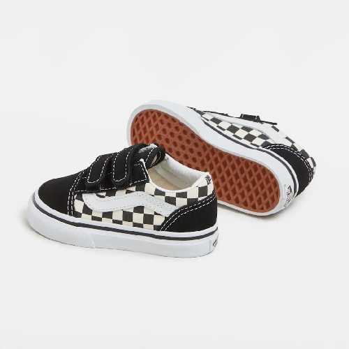 VANS OLD SKOOL V BABY Primary Check Black White