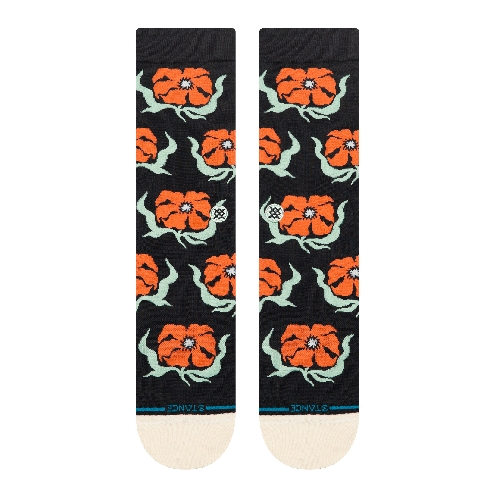 STANCE BROADCAST FLORAL CREW SOCK Black