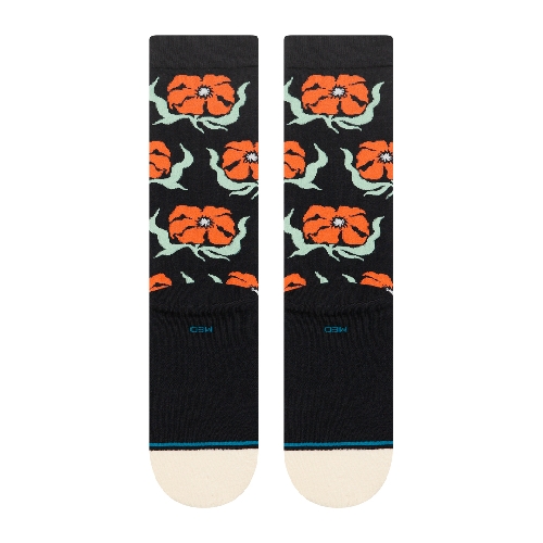 STANCE BROADCAST FLORAL CREW SOCK Black