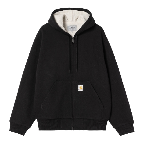 CARHARTT WIP ACTIVE SWEAT JACKET Black stone washed