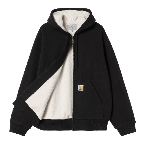 CARHARTT WIP ACTIVE SWEAT JACKET Black stone washed