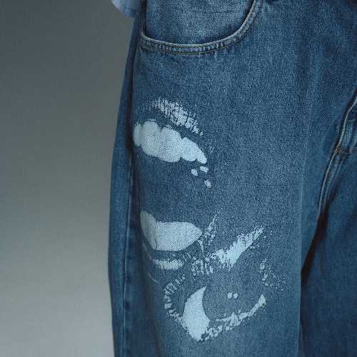 JACKER FEARLESS DENIM BAGGY PANT blue