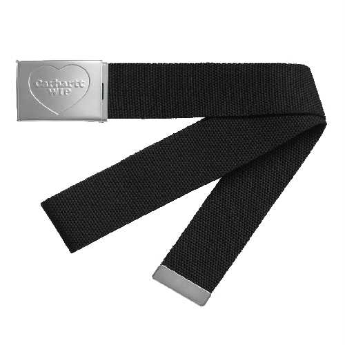 CARHARTT WIP HEART CLIP BELT black silver