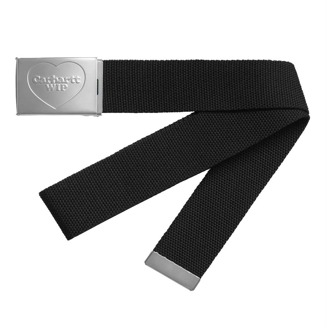CARHARTT WIP HEART CLIP BELT black silver CARHARTT WIP HEART CLIP BELT black silver