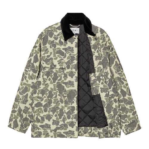 CARHARTT WIP TAPESTRY CHORE COAT Camo Duck Jacquard Green