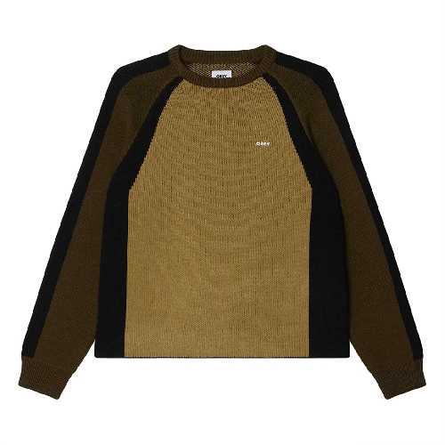 OBEY RAGLAN CREW NECK SWEATER Mermaid green multi