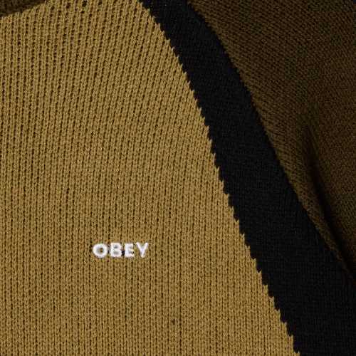 OBEY RAGLAN CREW NECK SWEATER Mermaid green multi