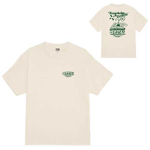 OBEY KNOWLEDGE AND GROWTH TEE Cream
