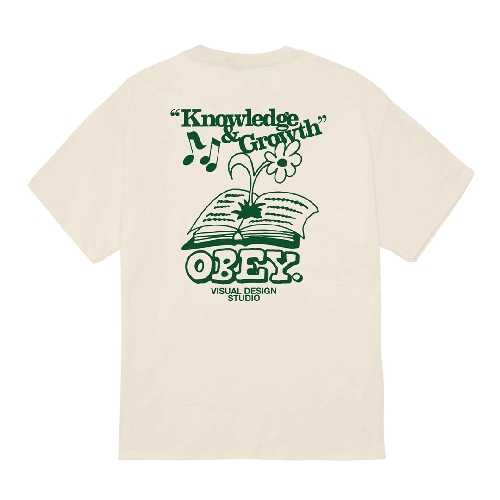 OBEY KNOWLEDGE AND GROWTH TEE Cream