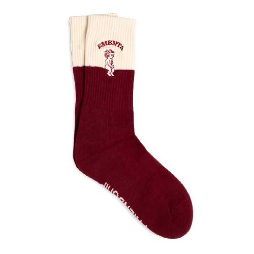 EMENTA SB 2 TONE IKON SOCKS Beige Burgundy