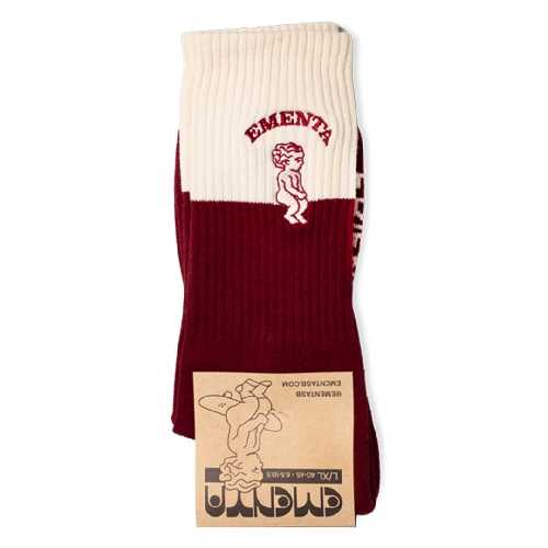EMENTA SB 2 TONE IKON SOCKS Beige Burgundy