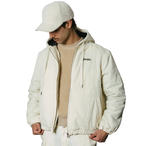 JACKER HOOD CORDUROY JACKET Beige