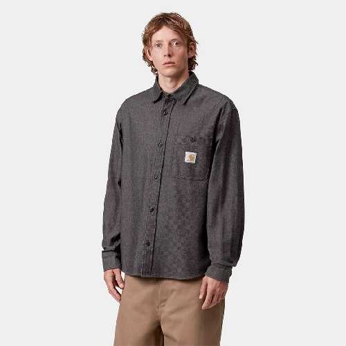 CARHARTT WIP LS EDGAR SHIRT Black Wax
