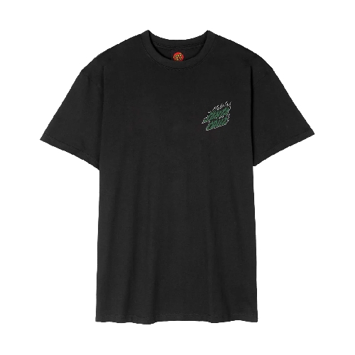 SANTA CRUZ WIRED FLAME DOT CHEST TEE Black