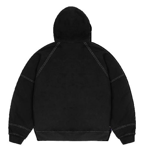 JACKER CONTRAST DYED HOODED BOMBER Black