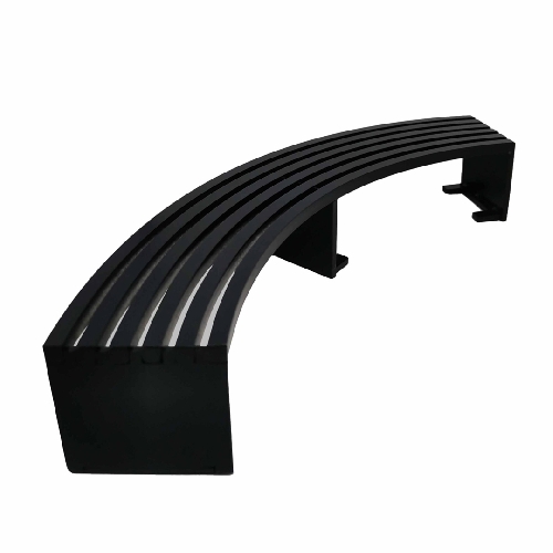 CLOSE UP METAL CURVED BENCH Black