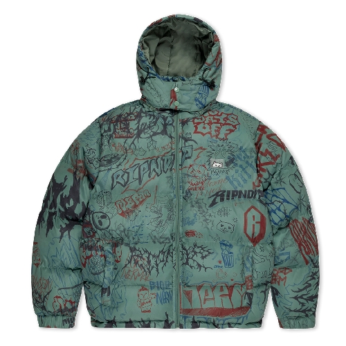 Ripndip MARKER PUFFER JACKET Olive