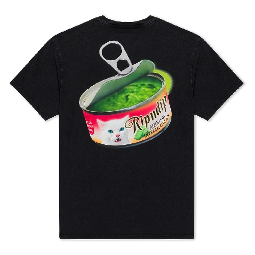 Ripndip GOURMET CAT FOOD TEE Black Vintage Wash