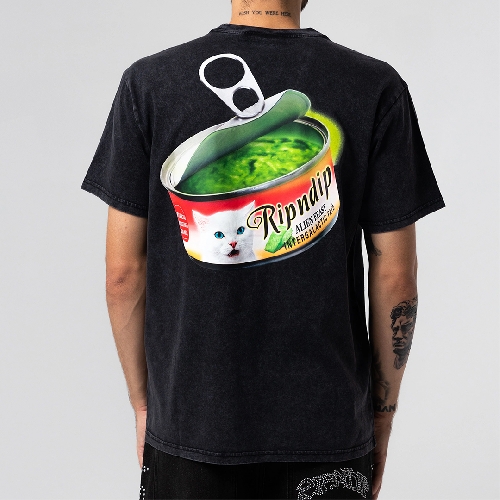 Ripndip GOURMET CAT FOOD TEE Black Vintage Wash